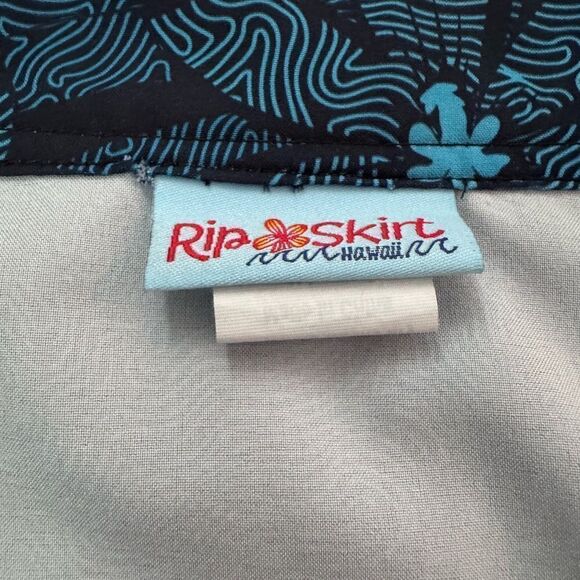 Ripskirt Hawaii Maui Moonlight Blue Floral Print Wrap Mini Skirt XL - Picture 6 of 7